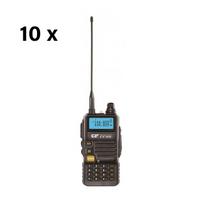 Box 10 Pieces Portable VHF/UHF Radio Station CRT FP00 Dual Band 144-146 and 430-440 MHz Black, VOX, 128 Channels, Scan, Programmable, Flashlight, FM Radio 76-108 MHz, TOT, Repeater