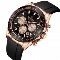 Vyriškas laikrodis „Naviforce Daytona“ NF8054, sportinis, mėlynas silikoninis dirželis, apšvietimas