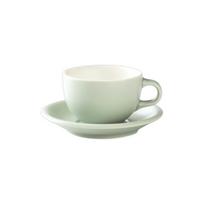 Origami latte puodelio lėkštutė – matinė žalia