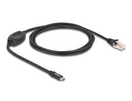 Delock USB 2.0 Type-C to serial RS-232 RJ45 cable, 1.8 m, black