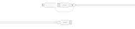 USB-C - USB-C + Lightning adapteris DELTACO, 2 in 1, 1 m, baltas / IPLH-442-1 / 1903217