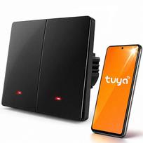 Qoltec 52708 Išmanusis 2 klavišų šviesos jungiklis  WiFi  Laikmatis  Tuya  Išmanusis gyvenimas