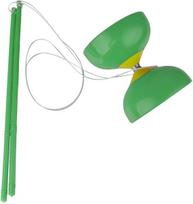 Klasikinis žongliravimo žaislas Diabolo Žalias — cirkas įranga, vikrumo žaislai, pradedančiųjų rinkinys, žongliravimo priemonės, žaislai vaikams, koordinacijos treniruotės, sporto prekės