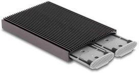Delock External USB Type-C Dual Combo Enclosure for 2 x M.2 NVMe (gray)