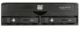 Delock 5.25" bay for 1 x 5.25" slim optical drive + 2 x 2.5" SATA HDD/SSD (black)