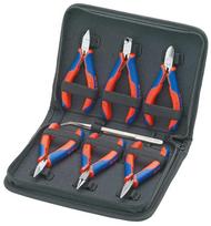 Knipex Electronics Pliers Set 002016, 7-piece (red/blue)