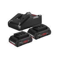 Bosch Powertools Starter Kit 18V (2x ProCORE 18V 4.0Ah + GAL 18V-40 Professional) (black, 2 batteries + charger, AMPShare Alliance)