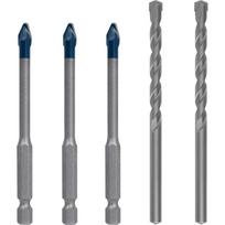Bosch Powertools EXPERT HEX-9 HardCeramic Drill Mixed Set, Ø 6mm (5-piece, including 2 CYL-3 concrete drills)