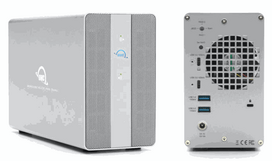 OWC Mercury Elite Pro Dual with 3-Port USB Hub (silver, USB 10Gb/s External Storage Solution)
