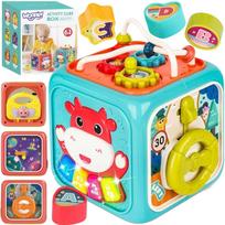 WOOPIE BABY Interaktyvus sensorinis kubas edukacinis Montessori rūšiuoklis 6-in-1