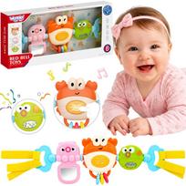 WOOPIE BABY pakabukas vežimėliui, lovytei, sensorinis žaidimas Krabas Veidrodis Žuvis 6m
