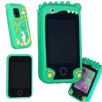 Žaislinis telefonas vaikams su kamera, MP3 ir žaidimais, žalias dinozauras
