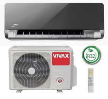 Sieninis šilumos siurblys / oro kondicionierius oras – oras VIVAX H+ design ACP-12CH35AEHI+ R32 Grey Mirror, šildymas iki -25C, 3,5 kW