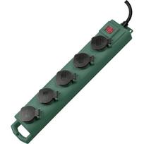 Brennenstuhl Super-Solid SL 554 1159910215, 5 lizdai, IP54, 3680W, 5m, H07RN-F 3G 1,5mm², lauko ilgintuvas su jungikliu, žalias