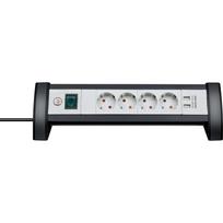 Brennenstuhl Ilgintuvas 1156250534, 4 lizdai, 2x USB A 5V/3.10A, 1.8m, 3600W, 230V, H05VV-F 3G 1.5mm², su jungikliu, vaikų apsauga