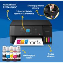 Epson rašalinis daugiafunkcis spausdintuvas EcoTank L3362 C11CL63421, A4, 5760x1440 dpi, 33 ppm, 15 ppm, USB 2.0, Wi-Fi, AirPrint