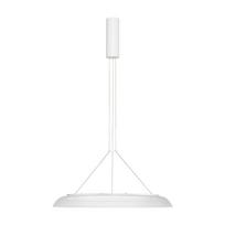 Matinės baltos spalvos iš aliuminio kabantis šviestuvas LED ø 60 cm su gaubtu iš akrilo stiklo Mantle – Nova Luce
