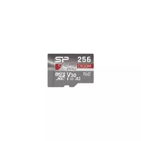 Silicon Power CreatePro CR30M 256GB microSDXC atminties kortelė su SD adapteriu, UHS-I U3, V30, A2, 10 klasė, iki 170MB/s skaitymas