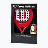 Padelio raketė + 3 kamuoliukai Wilson Optix XP Padel Kit Box red