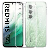 Xiaomi Redmi 15 4G/5G dėklas ir kaklo juosta - TPU minkšta skaidri apsauga, universali reguliuojama juoda Phonillico®