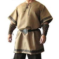 Vyriški Viduramžių Kostiumai Cosplay Party Renesanso Tunika Viking Knight Pirate Vintage W, Khaki_S