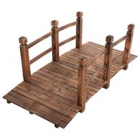 „Costway XXL“ medžio masyvo tiltelis, tvenkinio tiltelis, sodo medinis takelis, 150 cm