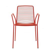 Metalinė sodo ir terasos kėdė su porankiais SCAB Design Summer, raudona