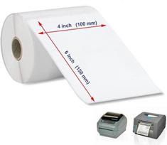 Etiketės siuntoms / termopopierius etiketėms, formatas 6X4 ( 150x100 / 100x150 mm ), 1 vnt ritinys/500 vnt etikečių