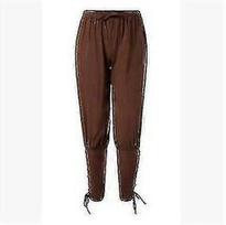 Suaugusiems Vyrams Viduramžių Renesanso Poilsio Piratų Raitelis Kostiumas Laisvos Kelnės Viking Blac, Brown_XL
