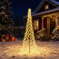 LED Kalėdų medis 285 cm 1550 LED Šilta balta Plienas Juoda