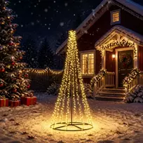 LED kalėdinė eglutė 235 cm 1000 LED Šilta balta Plienas Juoda