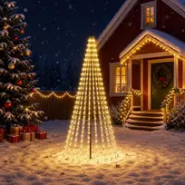 LED Kalėdų medis 235 cm 500 LED Šilta balta Geležis Juoda