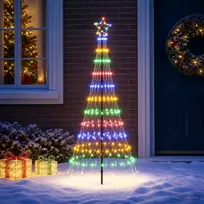 LED Kalėdų medis 180 cm 230 LED Įvairių spalvų Geležis Juoda