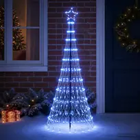 LED Kalėdų medis 180 cm 230 LED Mėlyna Geležis Juoda