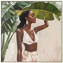 Home4You Paveikslas su rėmu „FAMOUS“, 82,5×82,5 cm, „Rihanna“