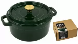 Asi Collection Maku Żeliwny puodas do duszenia apvalus su dangteliu 3 6L / 24cm žalia (24304021)