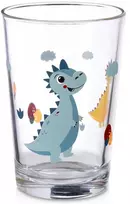 Stiklinė su dinozaurų raštu, skaidri, 200 ml