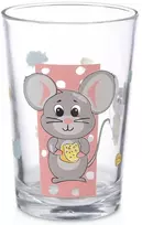 Vaikiška stiklinė su peliukų motyvu, 200 ml, skaidri, 7 x 7 x 10 cm