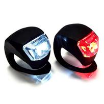 LED Silicone Bicycle Front Rear Light Set 3 Modes Waterproof MTB Mountain Road Bike Cycling Headlight Tail Warning Lamp black