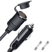Cigarette Lighter Socket Extension Cable, /24V, Car Cigarette Lighter Charger Cable, Built-in 15A Fuse, Cigarette socket extension cable 2m gray