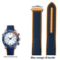 Naujas 20mm 22mm Guminis Silikoninis Mėlynas Laikrodžio Dirželis Nailoninis Laikrodžio Dirželis Omega Seamaster 300 Speedmaster 8900 Planet Ocean Įrankiams 22mm orange