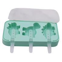 Sagit Dinosaur Silicone Homemade Ice   With Lid With Plastic Stick One Size white