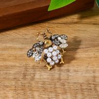 DIY Rhinestone Zinc Alloy Ladybug Ring Accessories Small beige