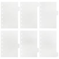 A5 A6 A7 Macaron Color 6 Ring Binder PU Clip-on Notebook Leather Loose Leaf Notebook Cover Notebooks Journal Kawaii Stationery (as the picture,A7) white