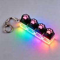 LED Keyboard Keychain Fidget Toy  Clickable Buttons Stress Relief, Portable Desk Accessory Office Decor Gift Stress Relief Toy blue