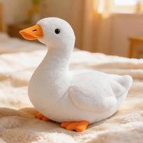 Mielas ančiukas ir žąsis pliušinis žaislas, 2 stiliai: balta žąsis ir geltonas ančiukas, minkšta puri pagalvė dovanoms. 25cm white
