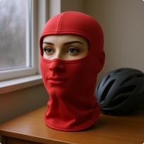 Full Face Balaclava Oval Eye Opening Helmet Close Fitting and Neck Warmer for Wine Red red