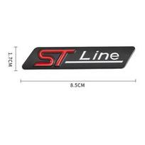 3D Metal ST Line Rear Trunk Badge Emblem Sider Fender Sticker for Ford Stline Focus MEYF6 Fiesta Mondeo Ecosport Kuga ESCAPE white