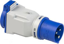 Adapter: Plug 3x16A (2P+PE) 6h / Schuko 16A 250V white/blue 9433100 | 9003399048944