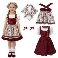 Girls Bavaria, floral dress Munich Oktoberfest children's costume 130 gray
